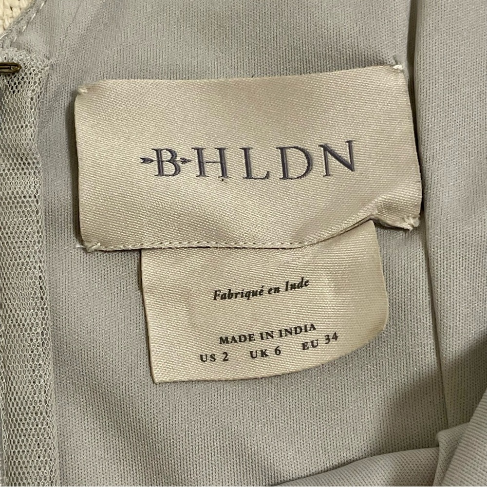 Anthropology BHLDN Bethany Bridesmaid Dress Size 2 US Gray Fairy Core Wedding - Picture 2 of 16
